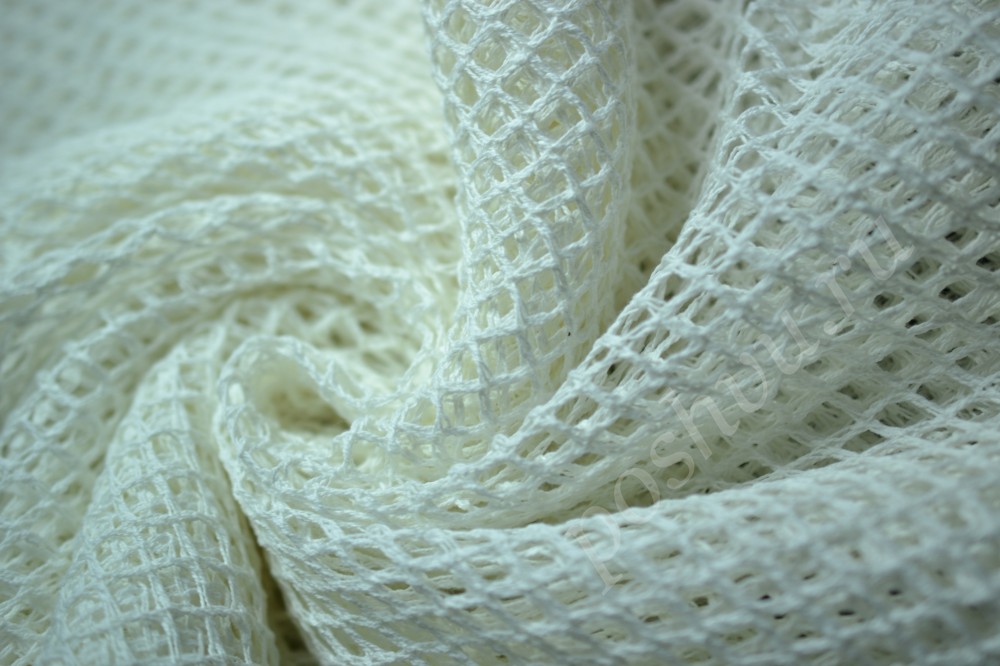 Ткань кружево сетка белого цвета