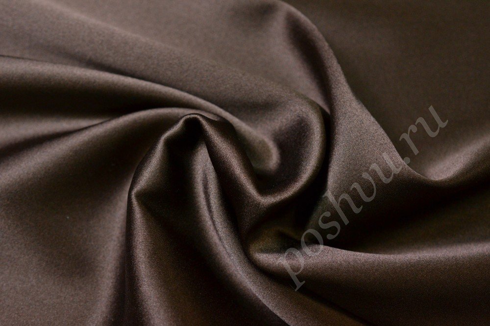 Шелковая роскошная ткань Темный шоколад