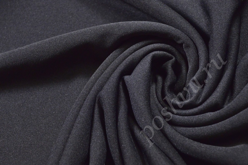Ткань подкладочная трикотажная черного оттенка