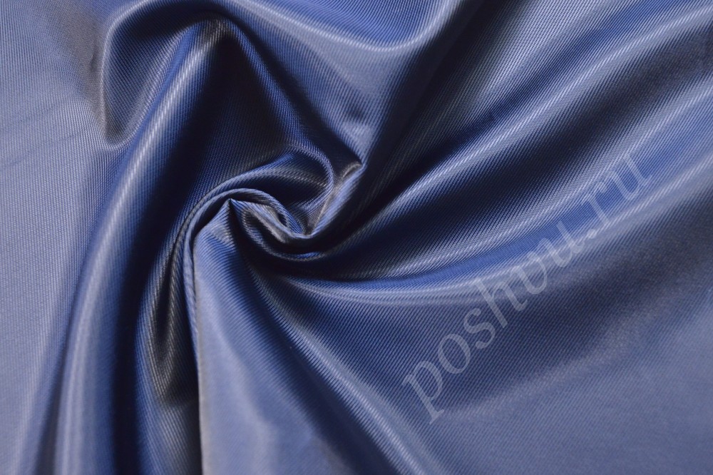 Ткань подкладочная жаккардовая темно-синего оттенка с отливом