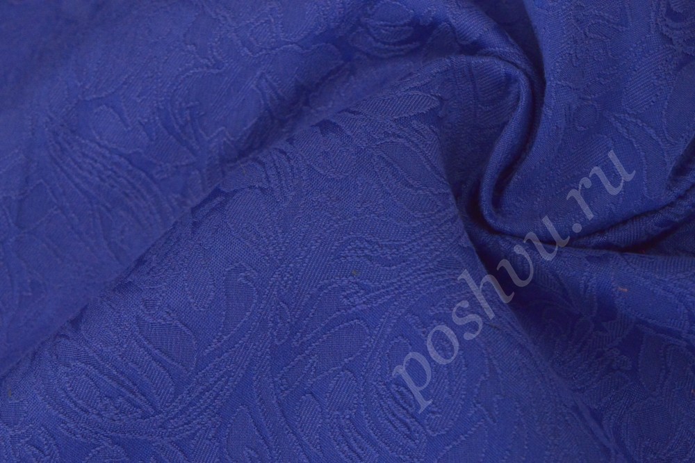 Ткань жаккард темно-синего оттенка с узором