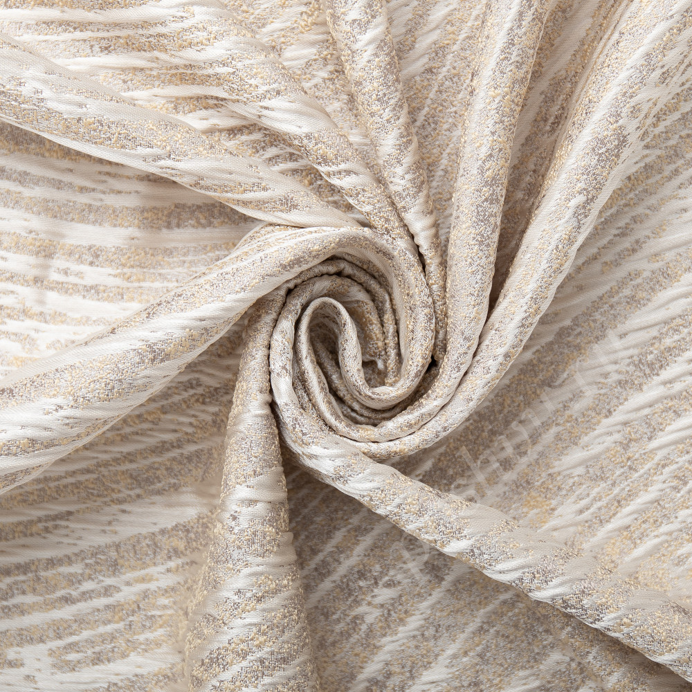Портьерная ткань жаккард COSMO молочно-бежевый волнистый рисунок, выс.280см