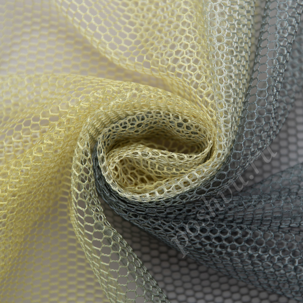 Тюль сетка DEBORAH желто-зеленый градиент по низу полотна, выс.280см