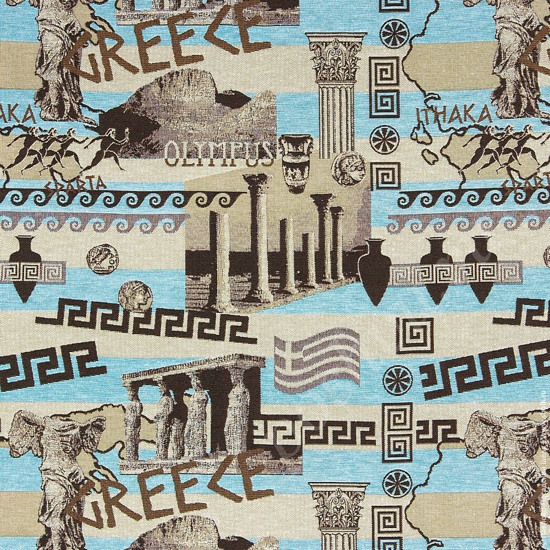 Ткань гобелен ПРЕМИУМ, 240 см, рисунок Греция