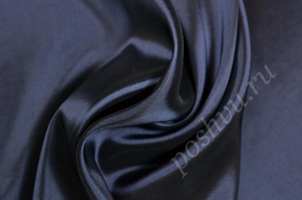 Подкладка-стрейч с вискозой темно-синего цвета