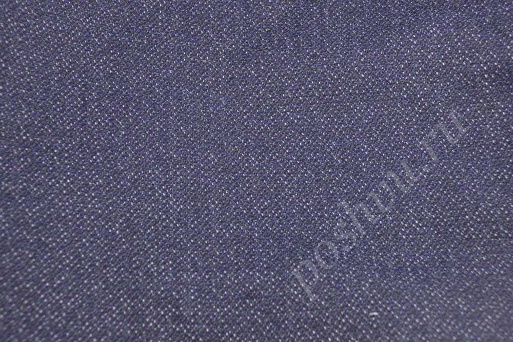 Ткань костюмная синего оттенка с белыми прожилками