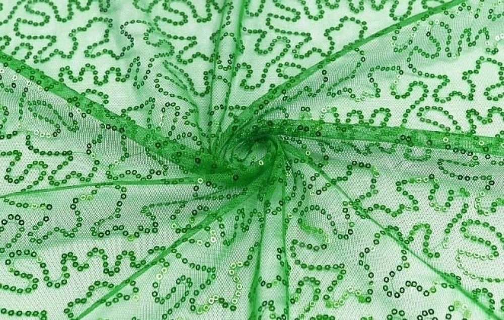 Сетка с пайетками Зеленого оттенка