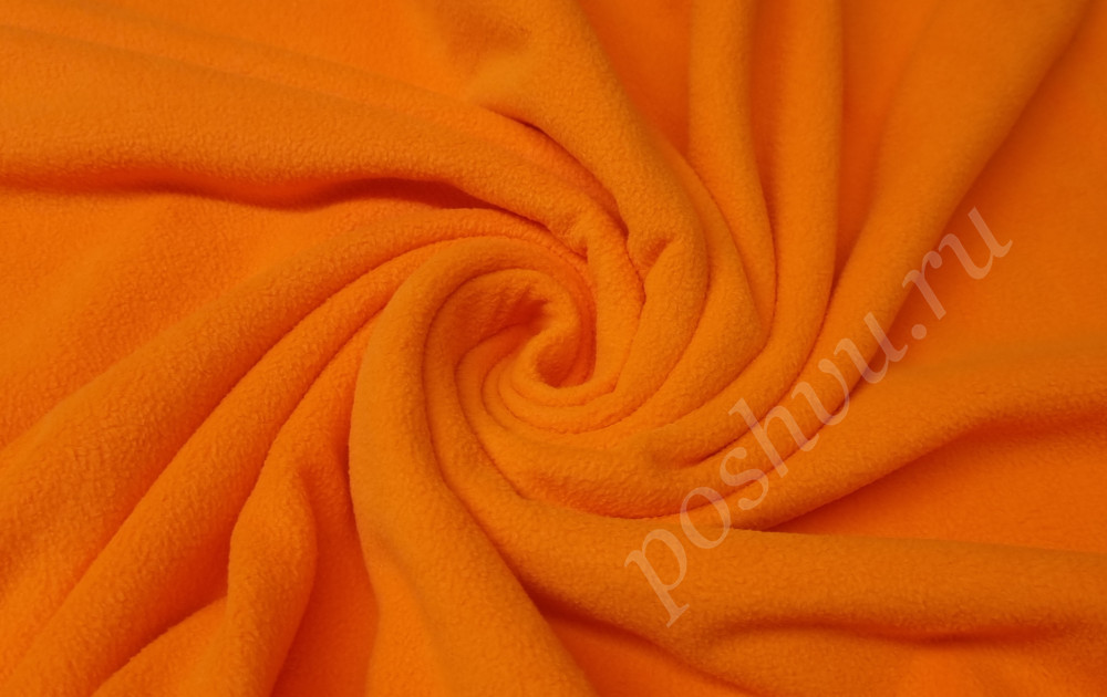 Флис однотонный цвет оранжевый 190 гр/м2