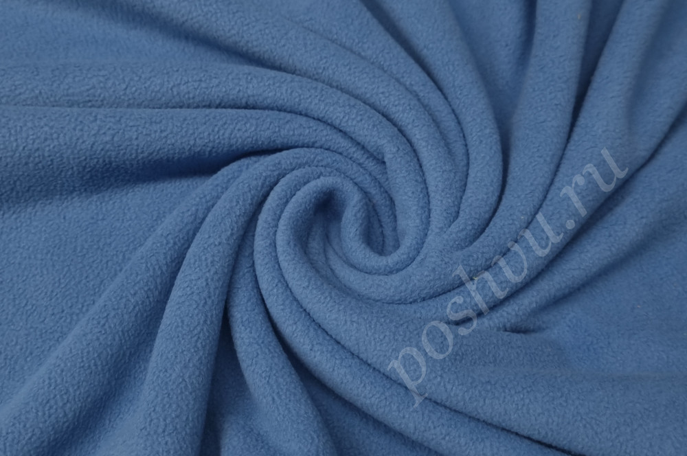 Флис однотонный серо-голубого цвета 190гр/м2