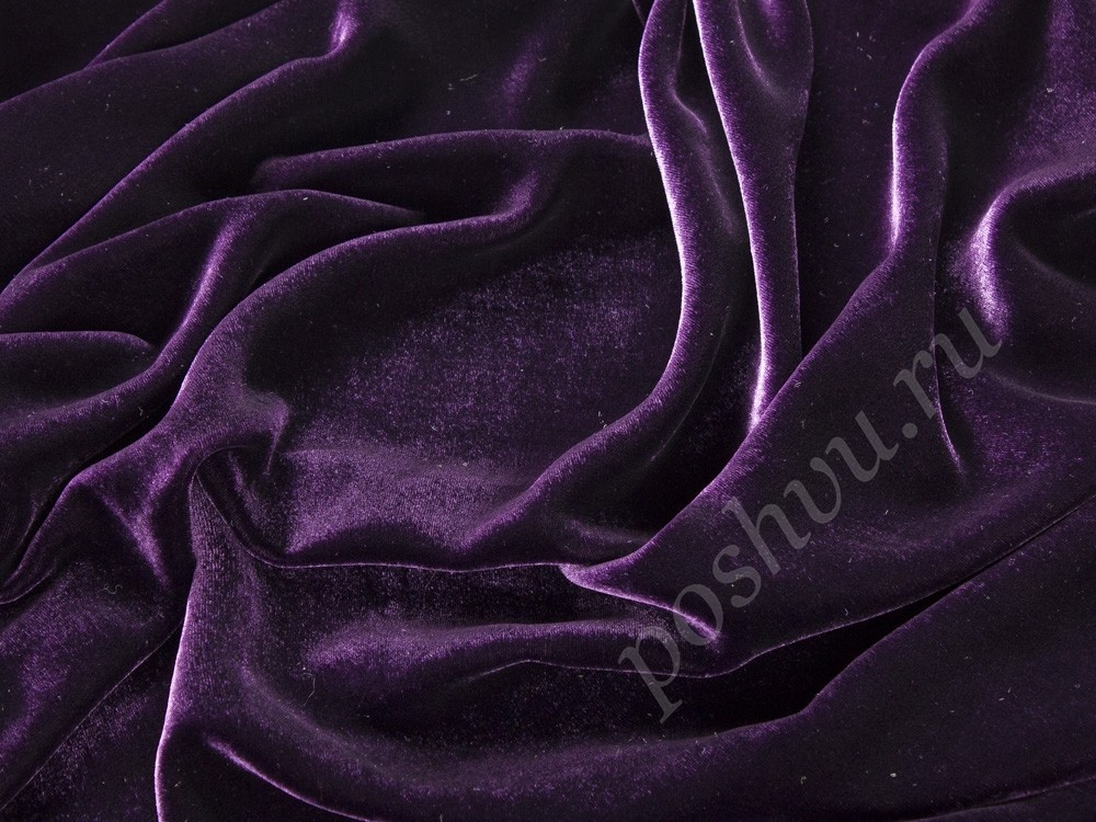 Бархат однотонный с шелком - Фиолетовый