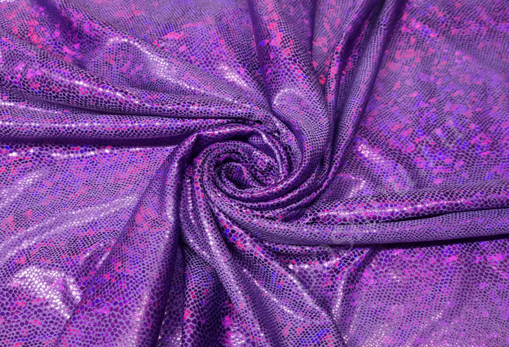 Трикотаж Голограмма фиолетового цвета
