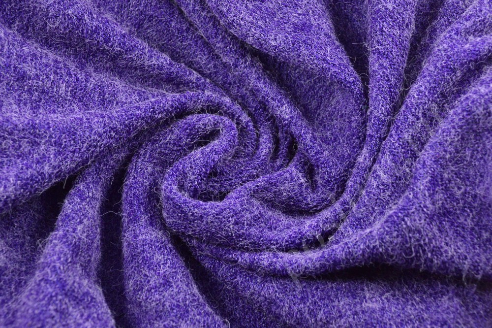 Трикотажная ткань цвета персидского индиго с мягким ворсом