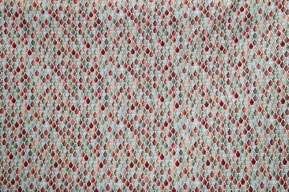 Мебельная ткань гобелен INDIAN в серо-бордовых тонах шир.140см