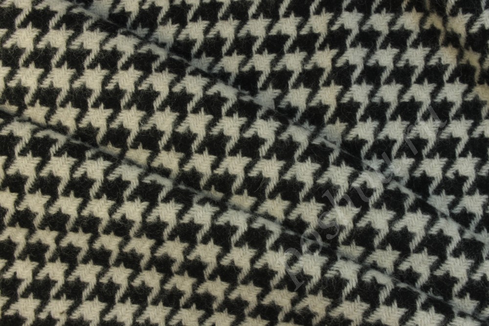 Пальтовая шерстяная ткань гусиная лапка Max Mara