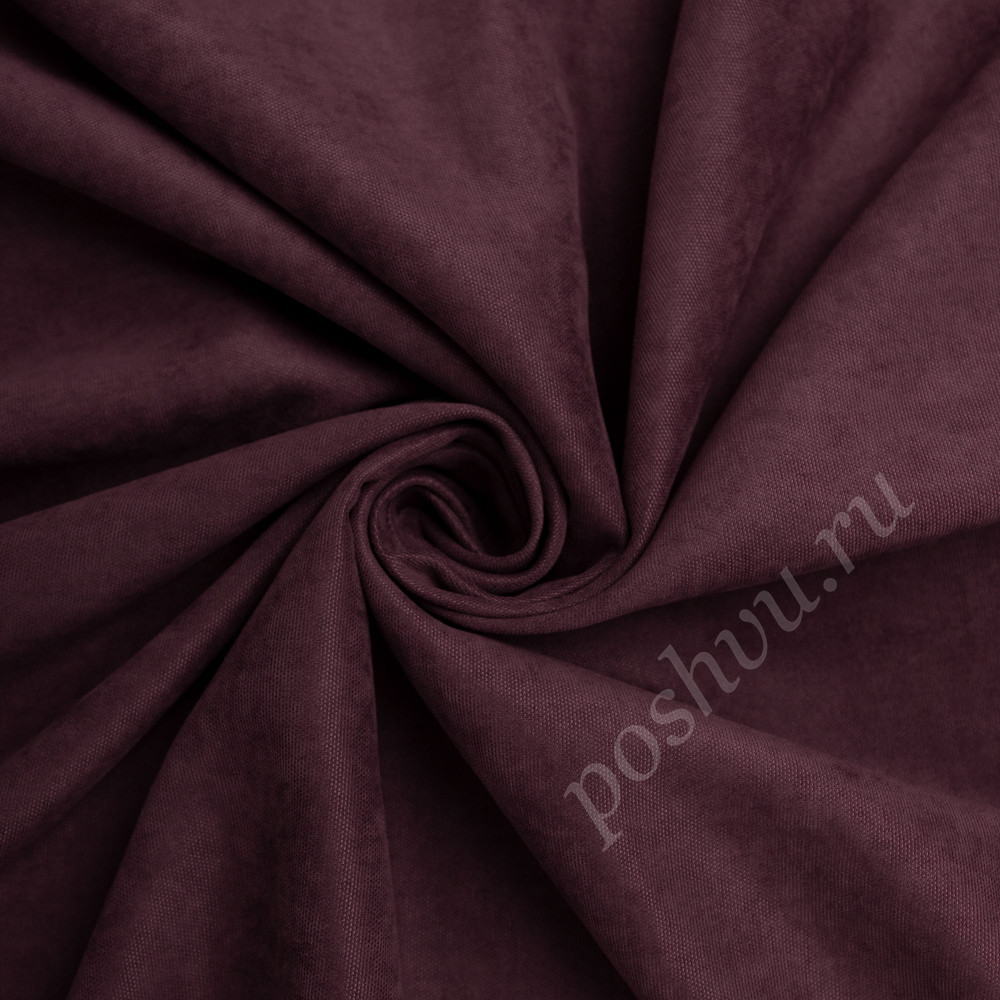 Портьерная ткань канвас FELICE бордового цвета, выс.300см