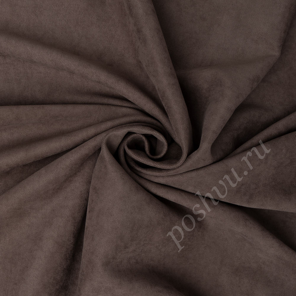 Портьерная ткань канвас FELICE коричневого цвета, выс.300см