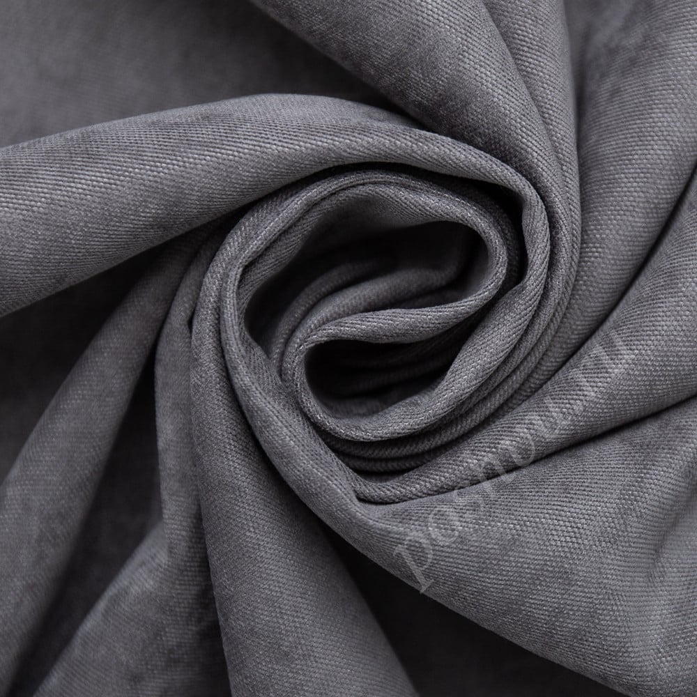 Портьерная ткань канвас FELICE серого цвета, выс.300см