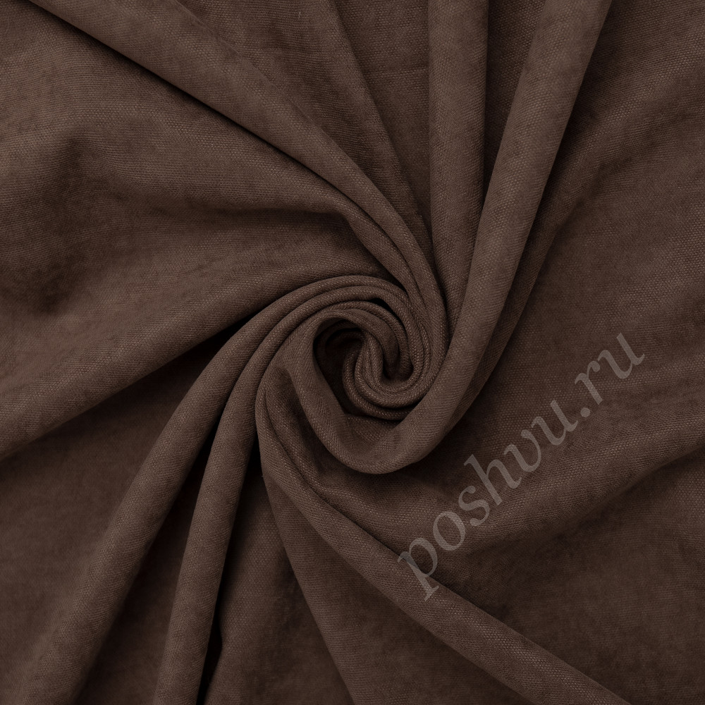 Портьерная ткань канвас FELICE шоколадного цвета, выс.300см