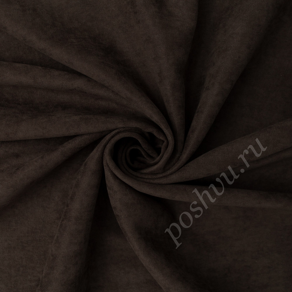 Портьерная ткань канвас FELICE темно-коричневого цвета, выс.300см