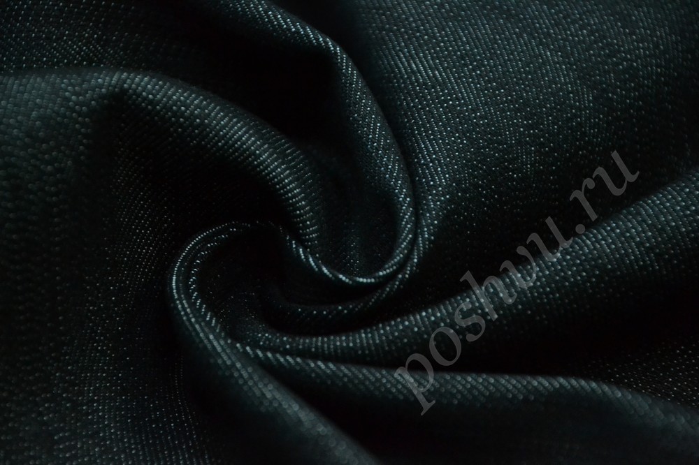 Джинсовая ткань темно-зеленого оттенка
