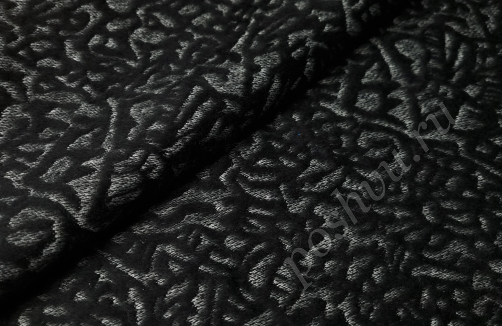 Пальтовая синтетическая ткань черного цвета