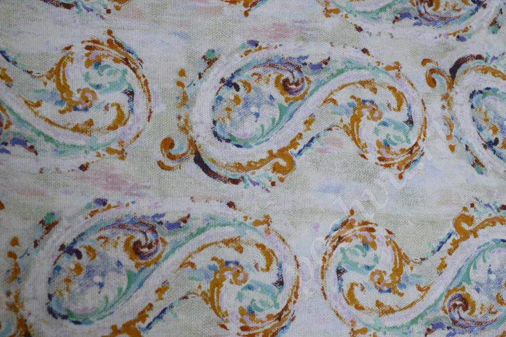 Портьерная ткань для штор пастельных оттенков с узором