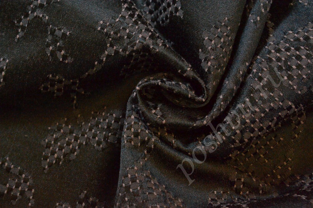 Ткань джинсовая темно-коричневого оттенка с блеском