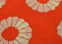 Ткань костюмная оранжевого оттенка в ромашки