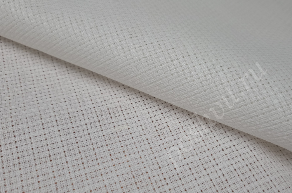 Ткань скатертная полульняная белая, жаккард Ажур, 160 см
