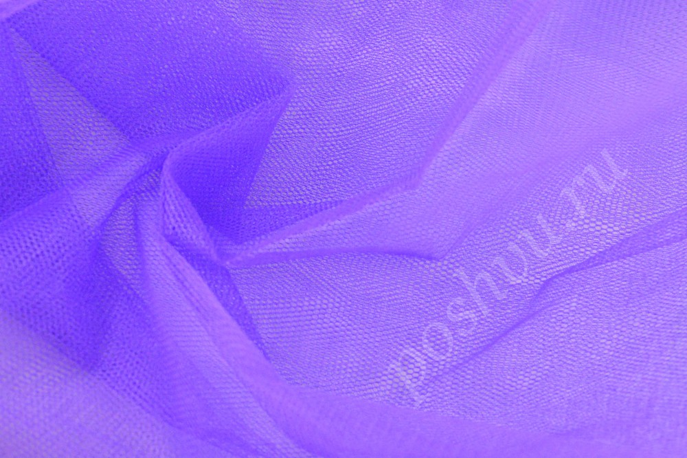 Ткань полупрозрачная жёсткая сетка фиолетового цвета