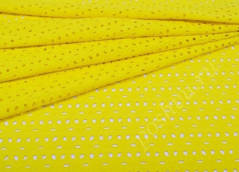 Хлопковое шитье лимонного цвета с перфорацией
