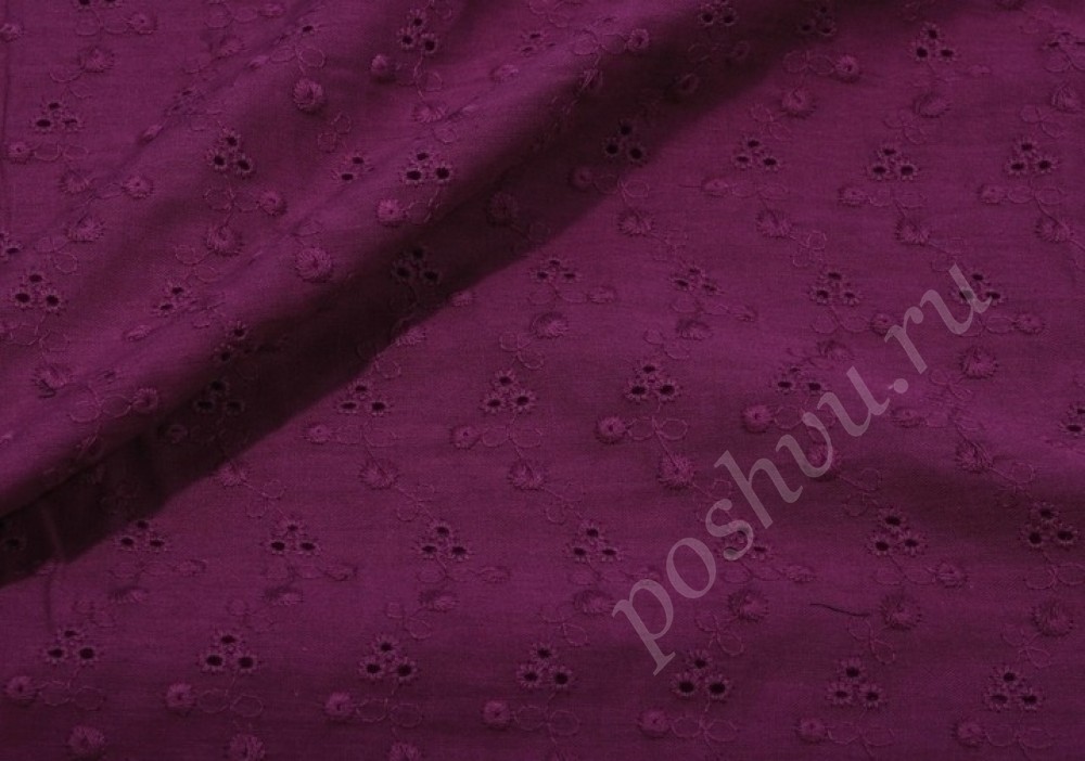 Хлопковое шитье с узором пурпурного цвета с узором