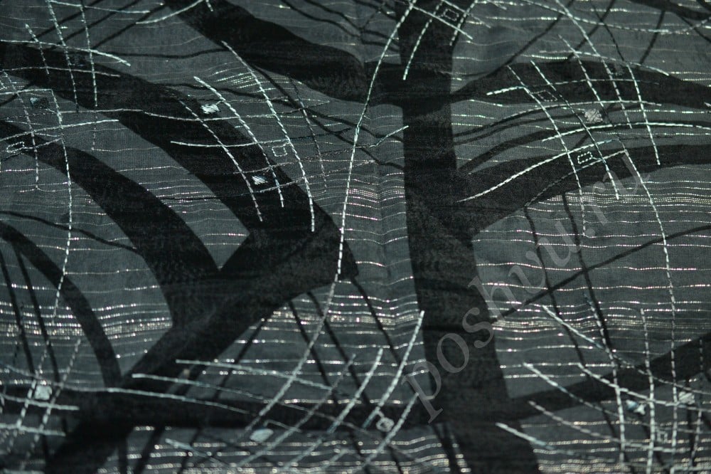 Ткань трикотаж темно-серого оттенка с оригинальным рисунком