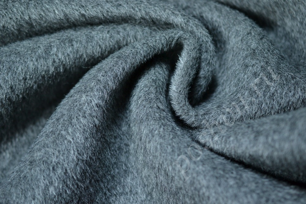 Ткань пальтовая Max Mara серо-синего оттенка
