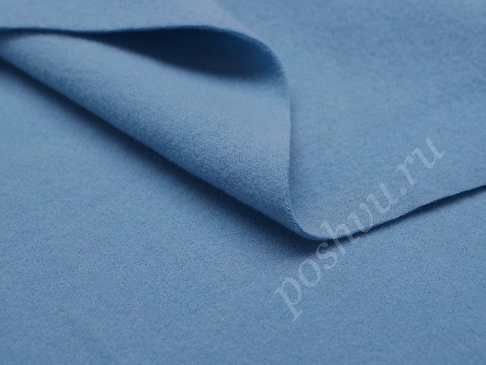 Шерстяная пальтовая ткань нежно-голубого цвета