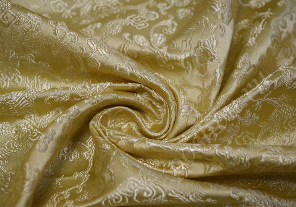 Ткань китайский шелк золотистого оттенка