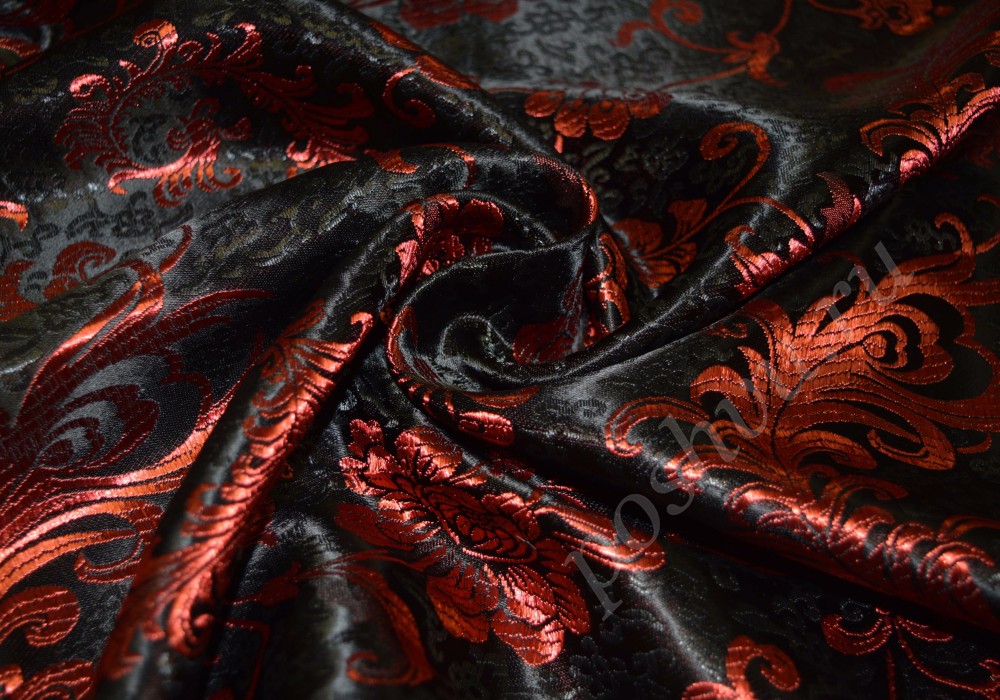 Китайский шёлк в красно-чёрной цветовой гамме