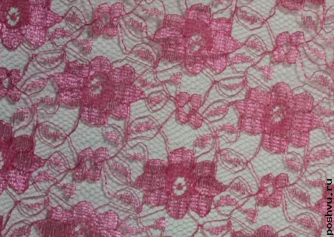 Ткань гипюр красное цветочное плетение