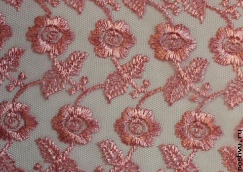 Ткань гипюр розовый Для девушек
