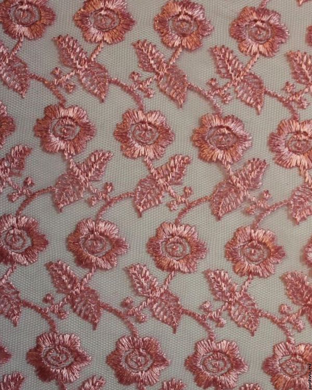 Ткань гипюр розовый Для девушек