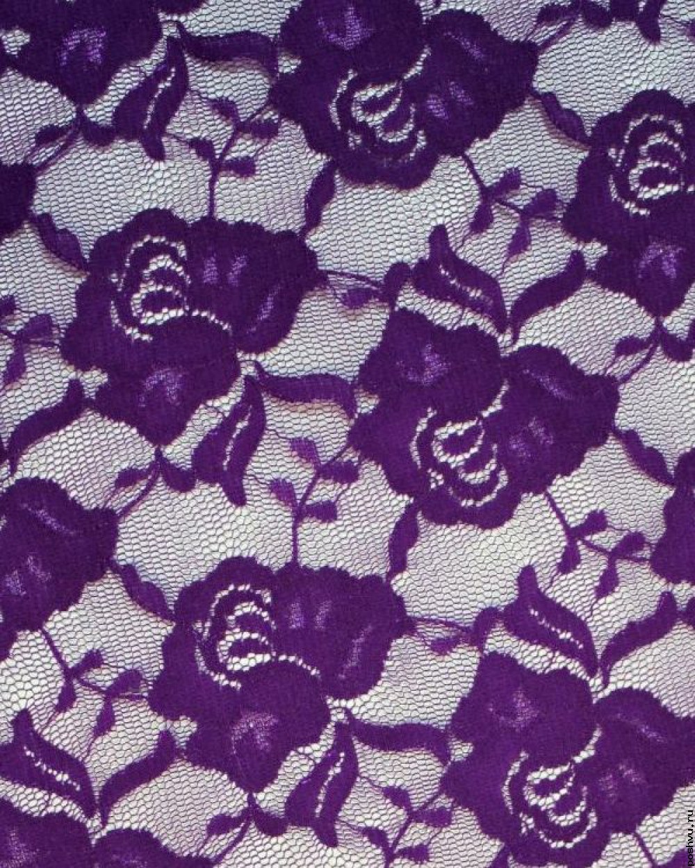 Ткань гипюр стрейчевый пурпурный Роза