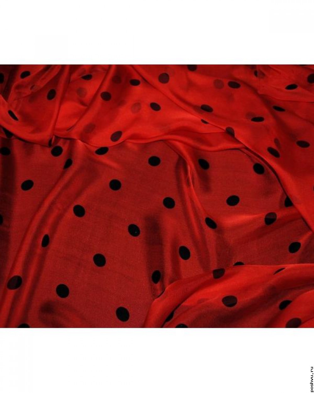 Ткань шелковый шифон Красное и черное