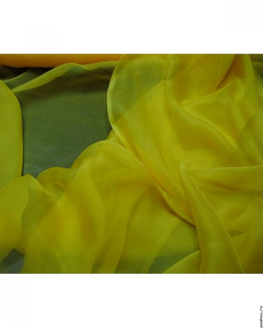 Ткань шелковый шифон Сигнальный желтый