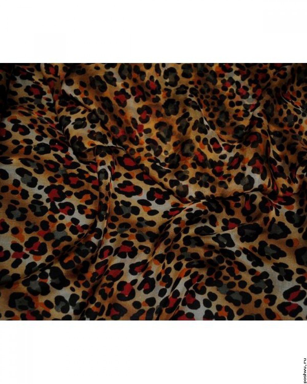Ткань шелковый шифон Забавный леопард