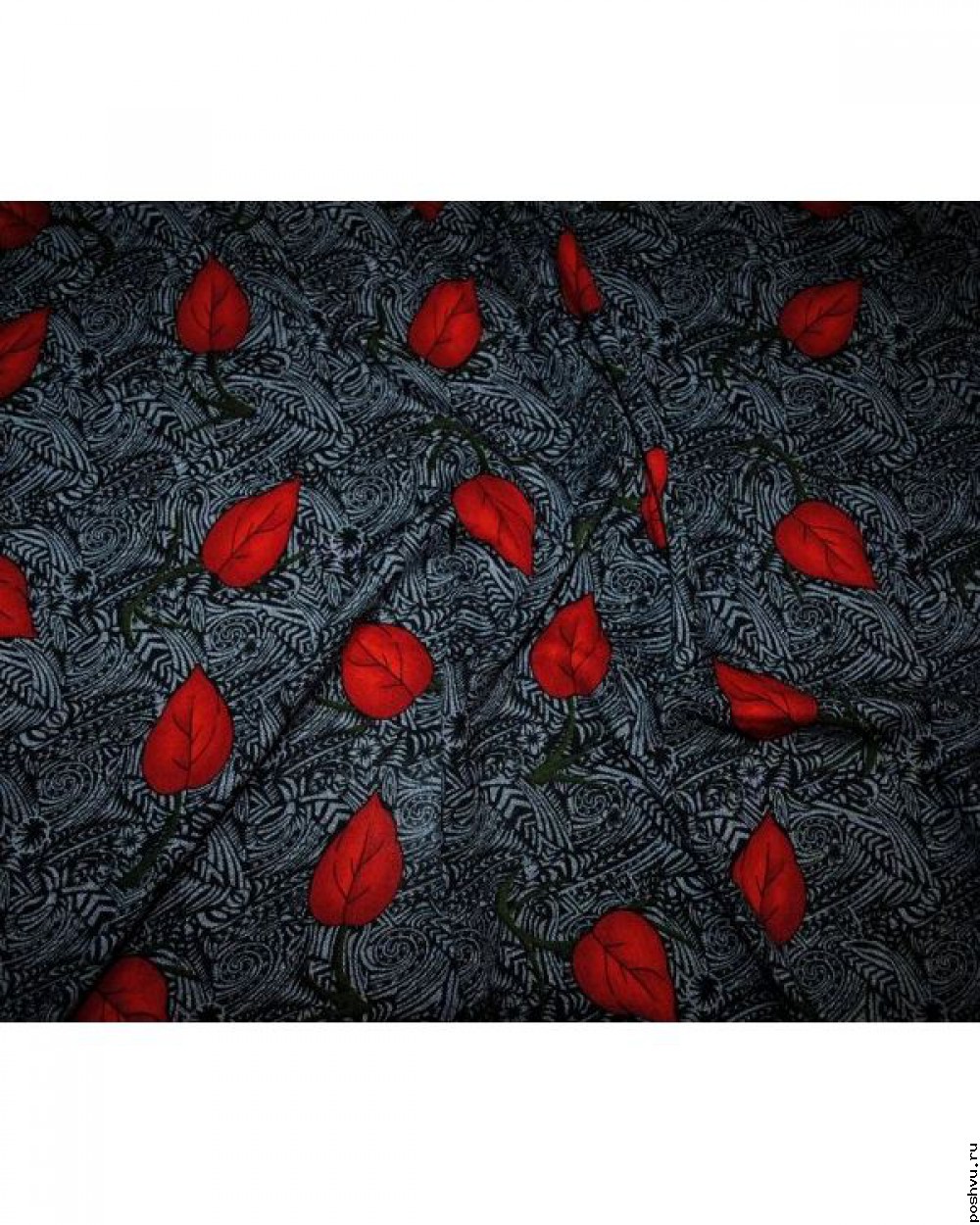 Ткань цветная Красный листопад