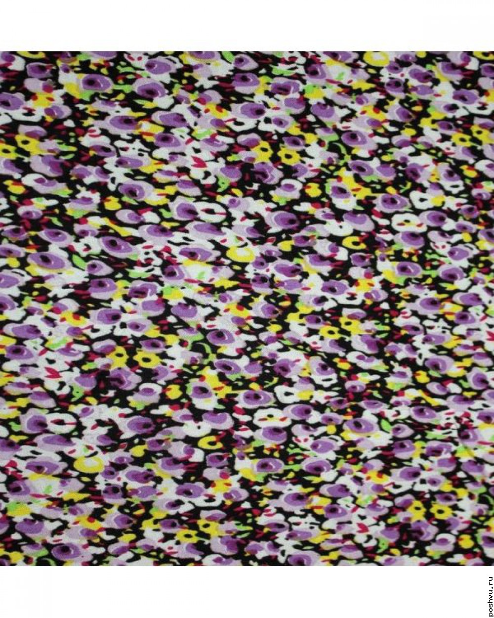 Ткань с узором Планета фиолетовых цветов