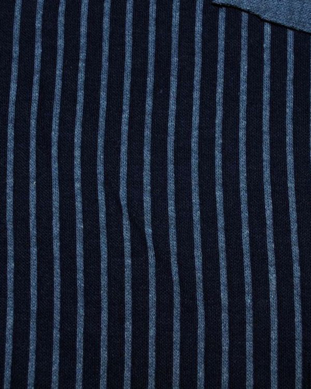 Трикотажная ткань синяя с голубой полоской Морская