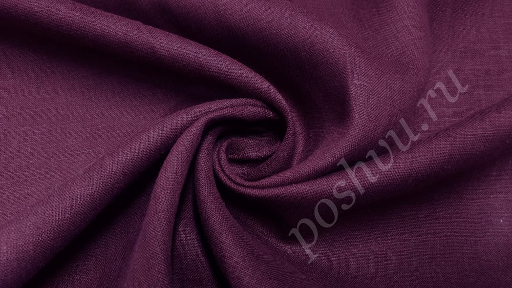 Льняная костюмная ткань "Kari" пурпурного цвета