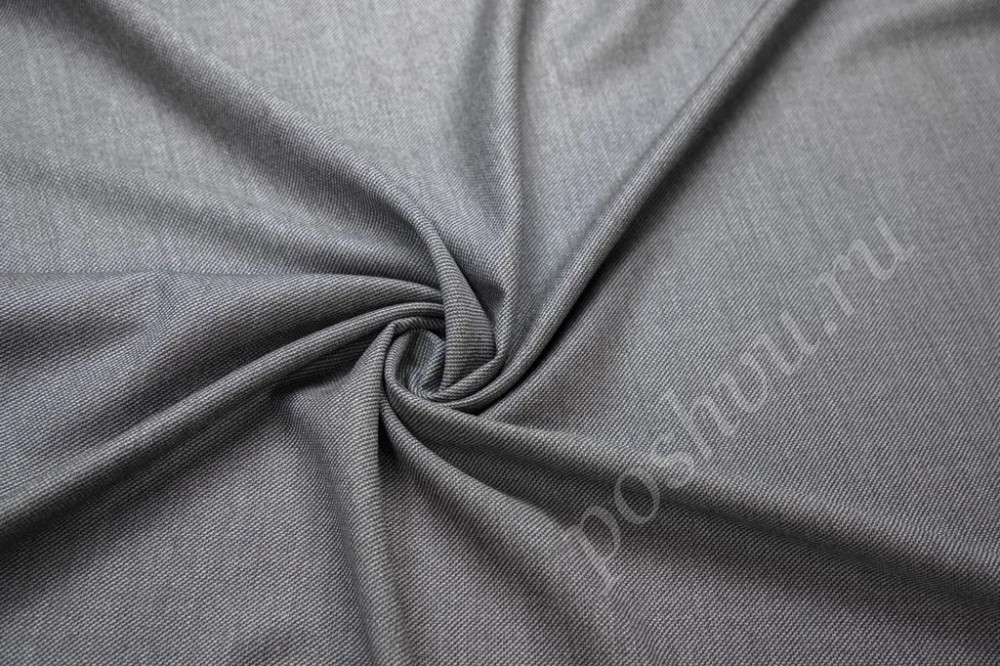 Костюмная ткань темно-серого цвета в мелкий зигзаг (172г/м2)