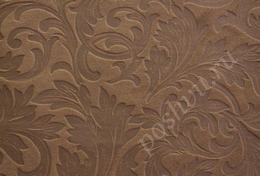 Велюр для мебели ASTRUM коричневого цвета с орнаментом